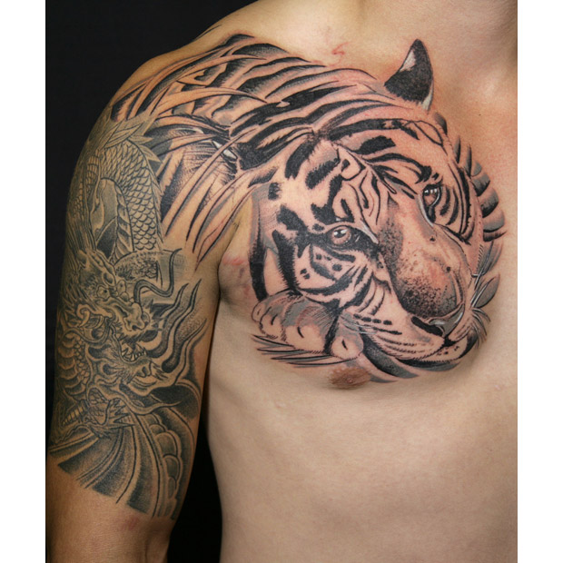 Simple Animal Tiger Tattoos Designs For Guys