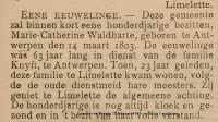 Marie-Catherine Waldharte 1803 Antwerpen - 1908 Limelette