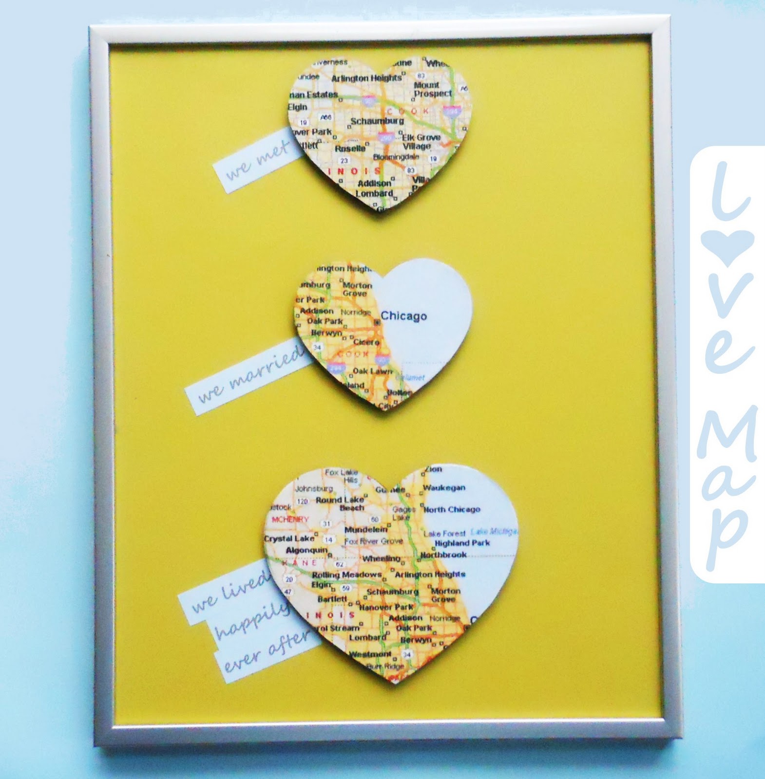Love Map Wall Art  DIY Wedding Gift  Delightfully Noted