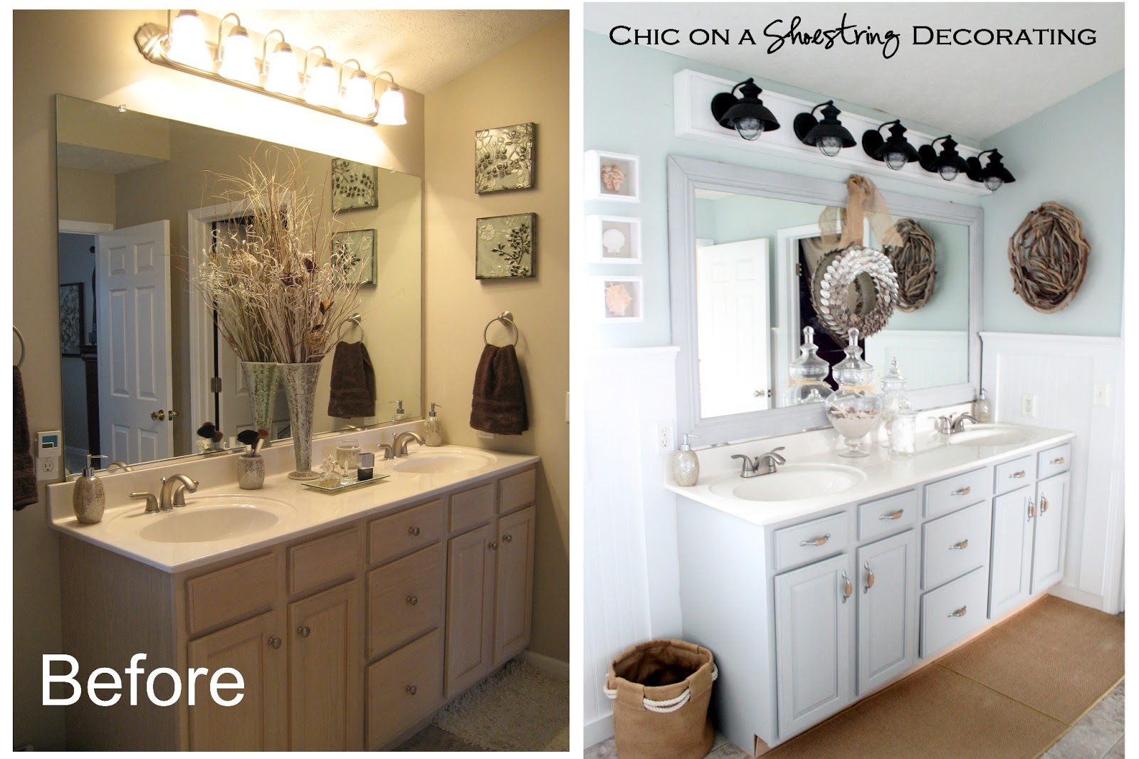 Chic On A Shoestring Decorating Beachy Bathroom Reveal