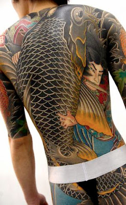 Japanese Koi Fish Tattoo On The Full Back Body Picture 9
