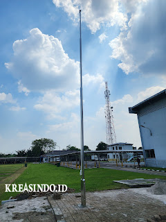 Tiang Bendera Stainless terpasang di PT Panasonic Gobel di Narogong Cileungsi Bogor