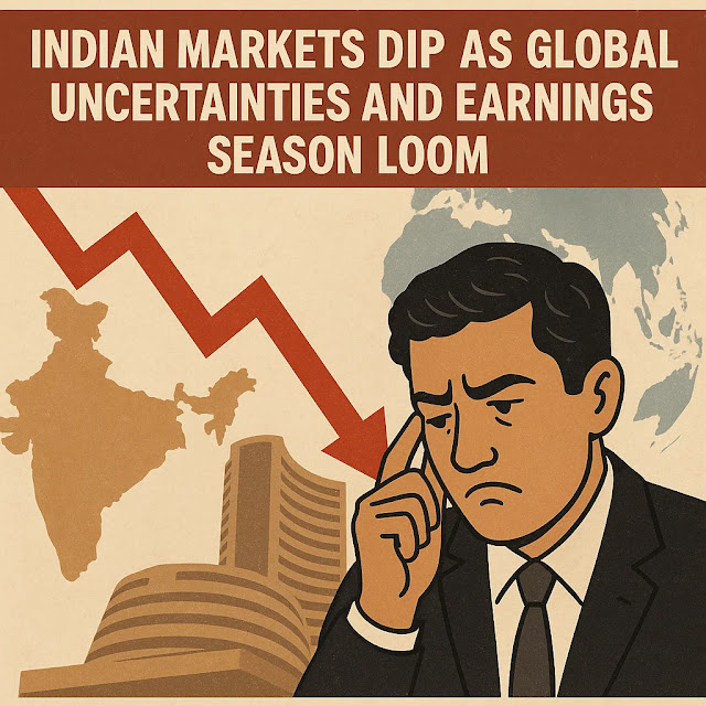 Indian Markets Dip as Global Uncertainties and Earnings Season Loom