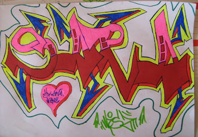 Drawing-Graffiti-Alphabet-Letter-SARA-font