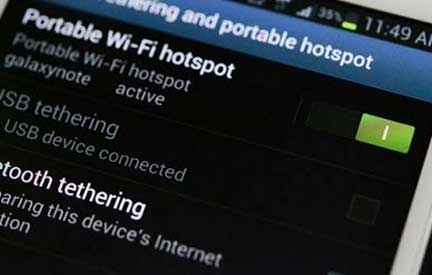 Samsung galaxy Note 7 Tethering Personal Wifi Hotspot Creation