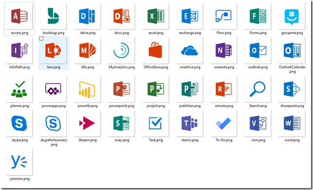 The downloaded cipher file has icons inward unlike formats Office 365 logo kit available at Fasttrack for partners/customers