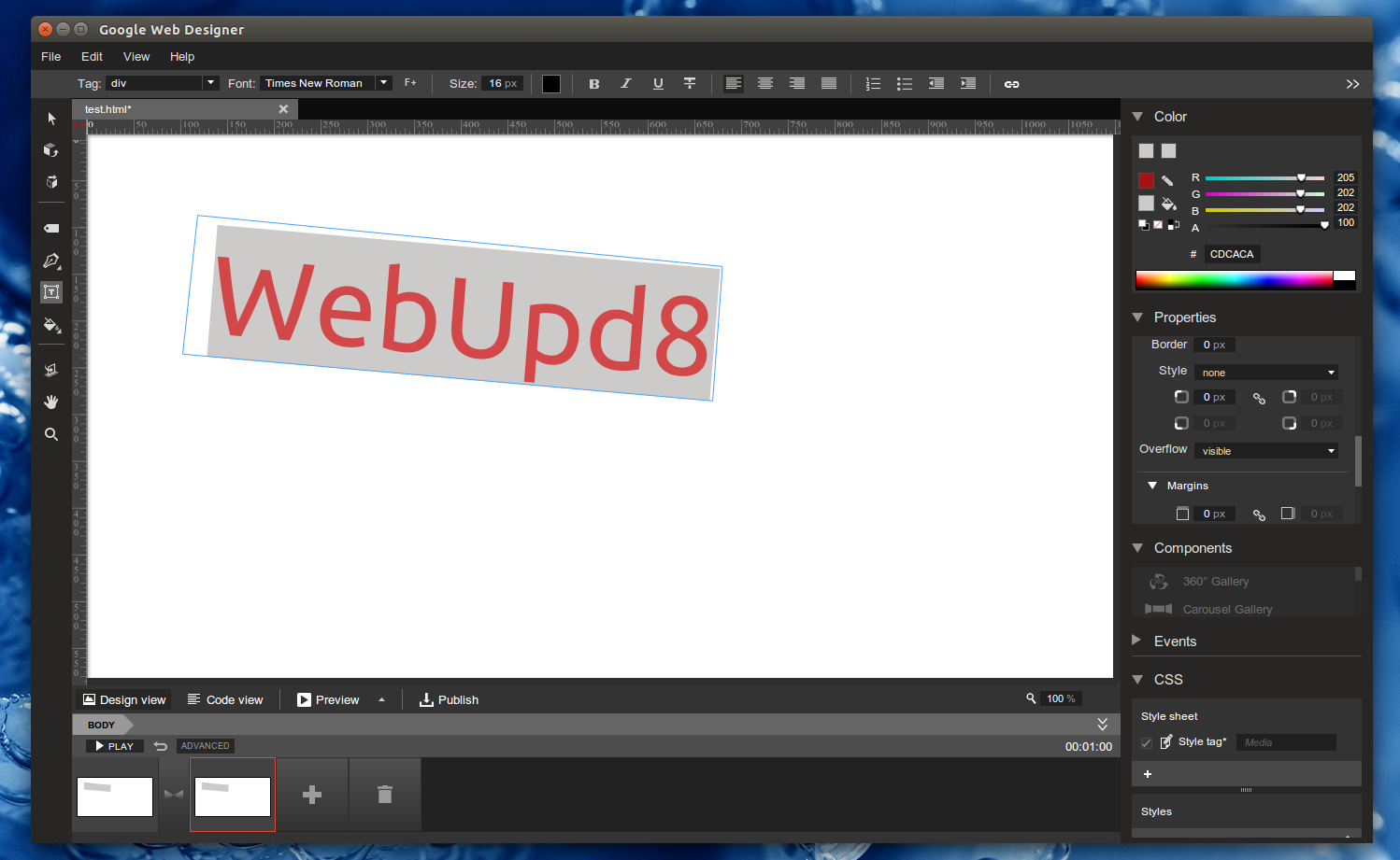 web design software ubuntu 12.04