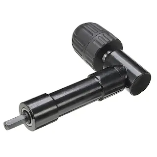 Right Angle Bend Extension Drill Adapter Electric Hex Shank Keyless Chuck Tool hown - store