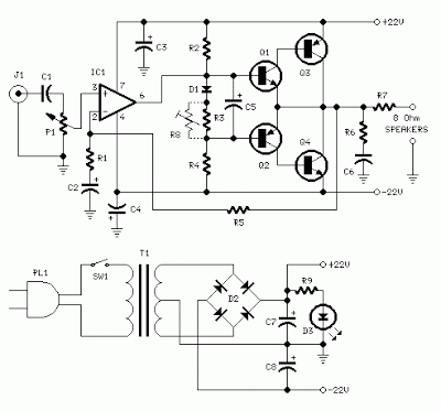  Rangkaian Amplifier Sederhana 15 Watt Rangkaian 