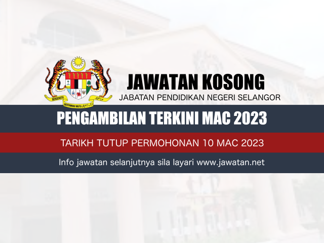 Jawatan Kosong JPN Selangor Mac 2023