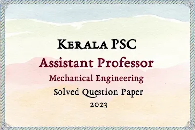 Assistant Professor Mech Engg Answer Key | 30/06/2023