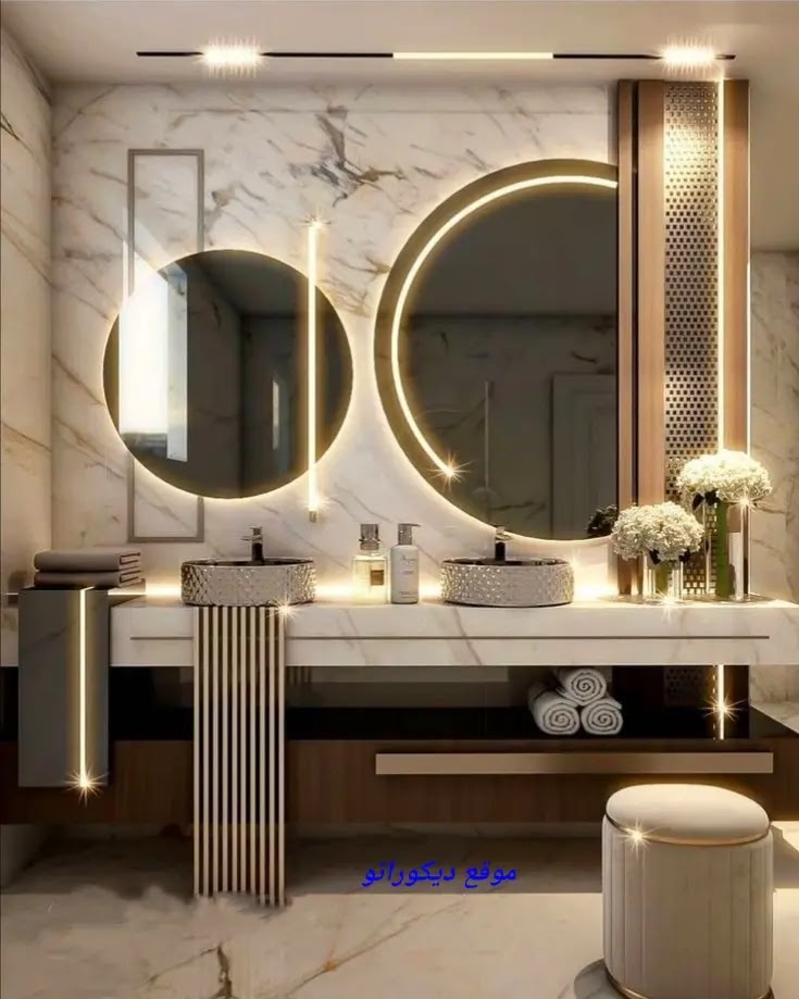 ديكور حمام 2025 مرايات حمامات مودرن