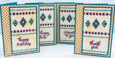 Aztec Inspired Card Collection Using Bohemian Boarders from Stampin' Up! UK