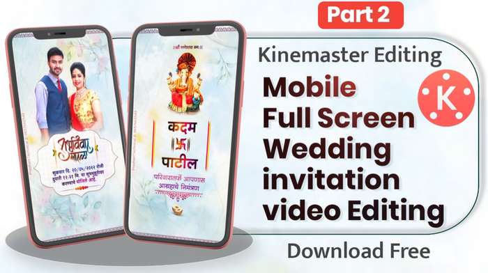 full screen wedding invitation video editing material Download