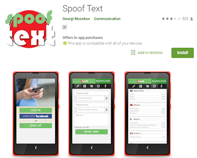 Aplikasi SpoofText di Google PlayStore image