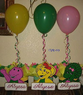 Children's Parties Decoration, Barney Centerpieces
