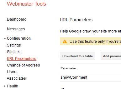 configuring parameters for blogger