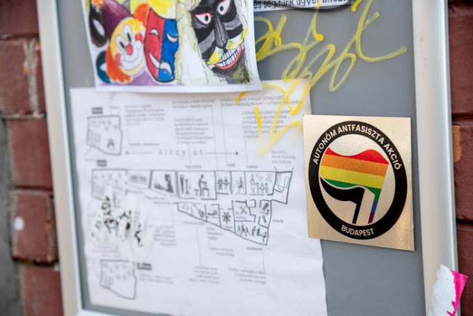 Egyre több helyen bukkan fel az antifa jelképe Józsefvárosban