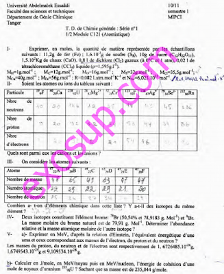 exercices corrigés atomistique S1