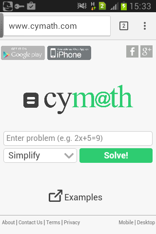 الآن يمكنك حل كل المعادلات الرياضية بدون مشاكل ب cymath