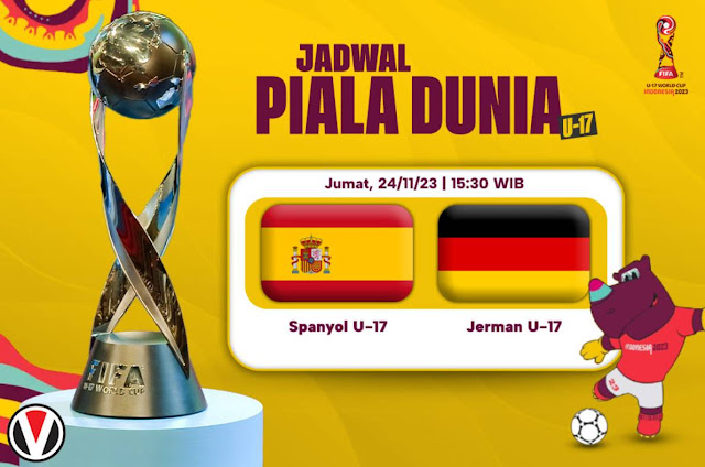 Link Live streaming Piala dunia U17 Spanyol Vs Jerman [15:30 WIB]