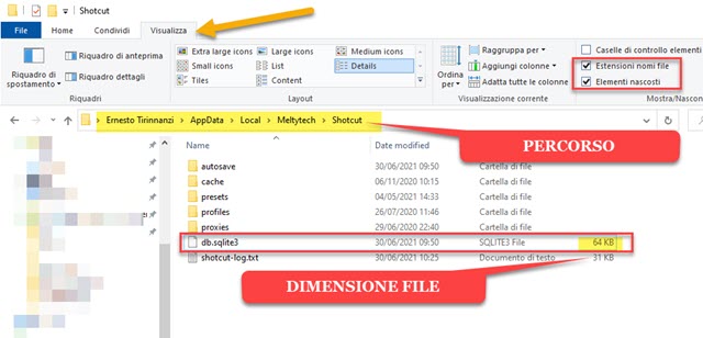 file db.sqlite3 ripristinato