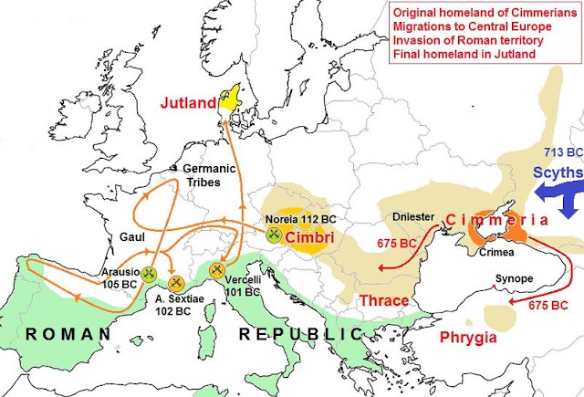 Cimbri migration into italy