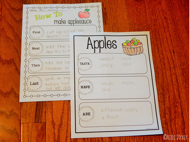 Apple Unit Graphic Organizers