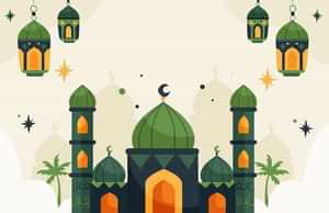 kartun masjid download vector