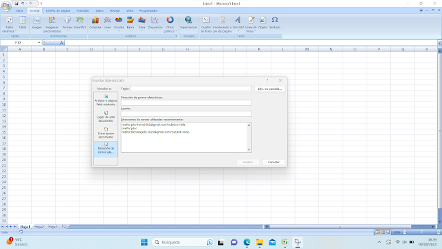 Crear un enlace para ir a un correo electrónico en Excel