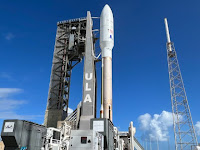 Atlas V rocket launching Amazon's 1st internet satellites today.