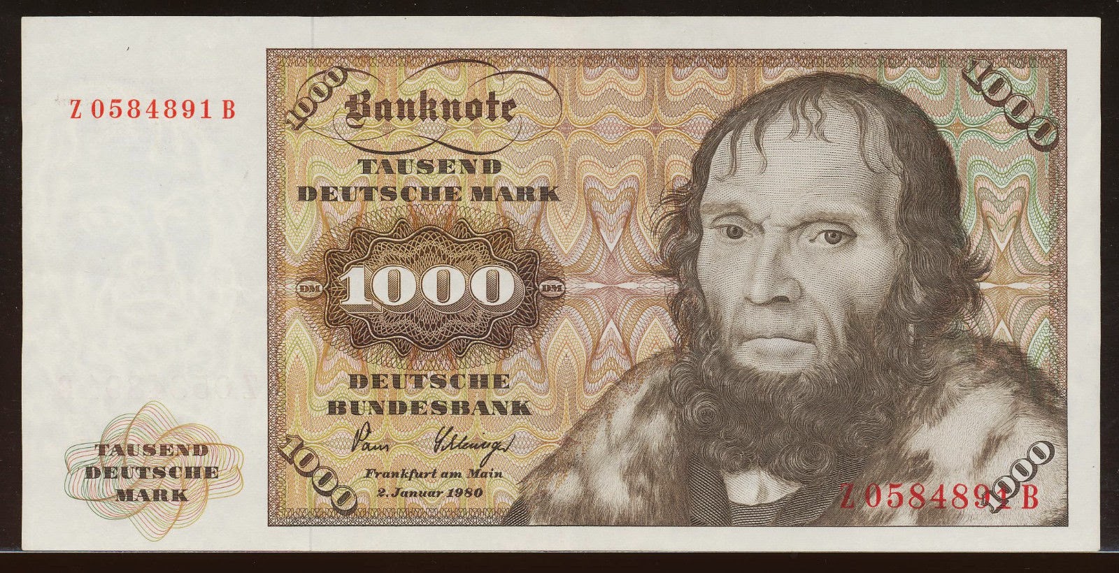 Germany 1000 Deutsche Mark banknote 1980|World Banknotes ...