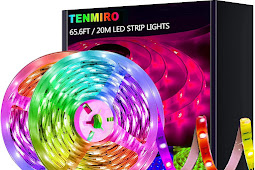 Tenmiro 65.6ft Led Strip Lights, Ultra Long RGB Color Changing LED Light Strips Kit with 44 Keys Ir Remote Led Lights for Bedroom, Kitchen, Home Decoration 