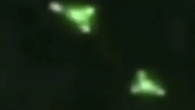 Night vision UFO sighting of triangle shape craft's.