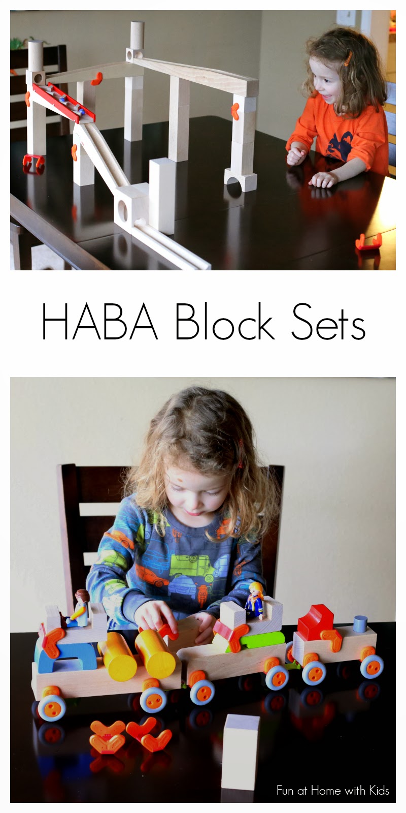 A review of HABA's block sets that encourage learning about scientific concepts through play from Fun at Home with Kids