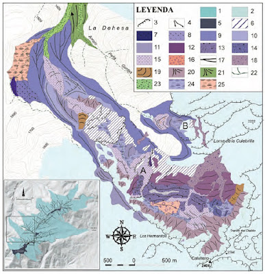 Mapa geológico glaciar Cuerpo de Hombre