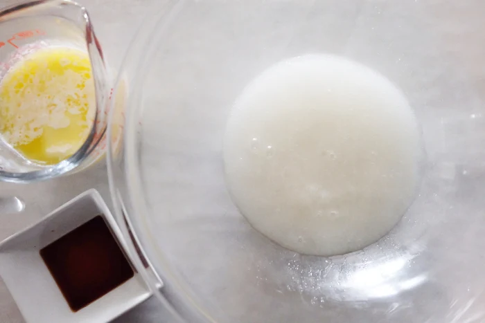 stirring together ingredients in a bowl