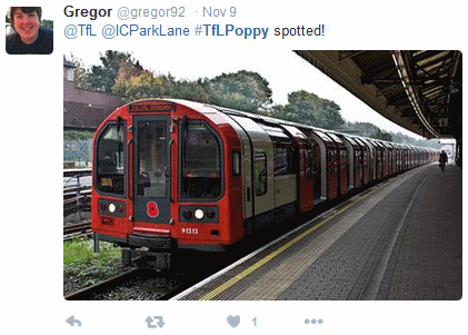 @TfL @ICParkLane #TfLPoppy spotted!