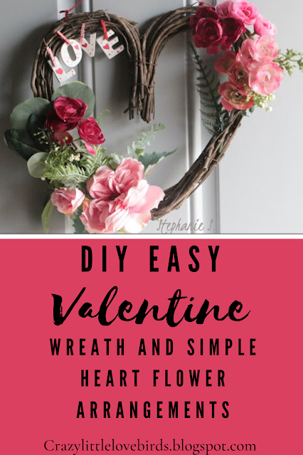 Pinterest pin showing Valentine Wreath