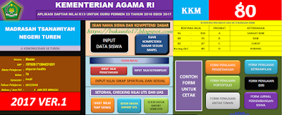 Aplikasi Raport K13 MTs Kemenag Revisi