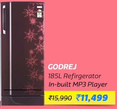 Godrej 185 L Direct Cool Single Door Refrigerator @ ₹11,499/- + 10% Instant Discount on SBI Debit & Credit Cards