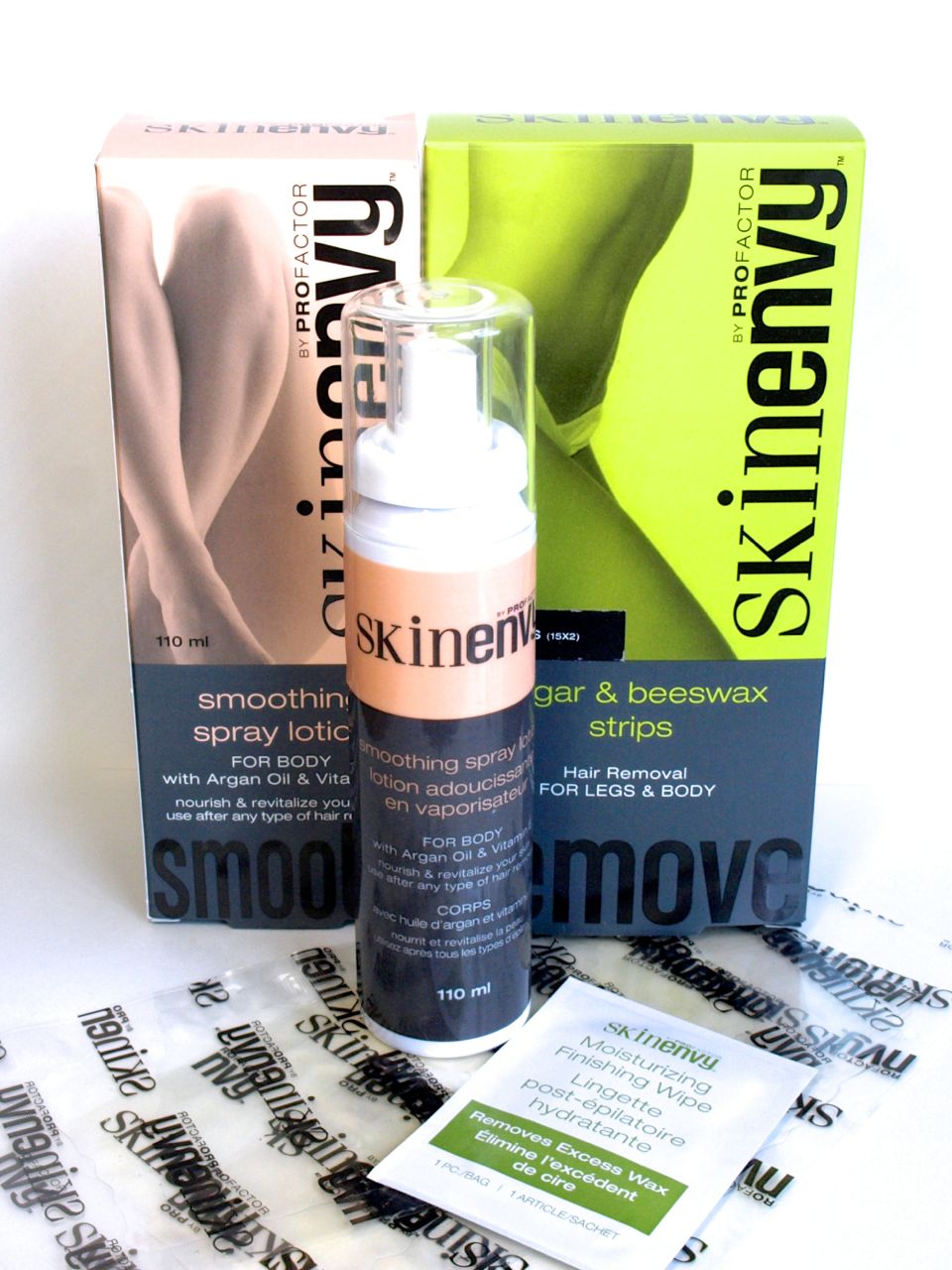 Skinenvy Sugar & Beeswax Hair Removal Strips and Smoothing Spray Lotion: Review