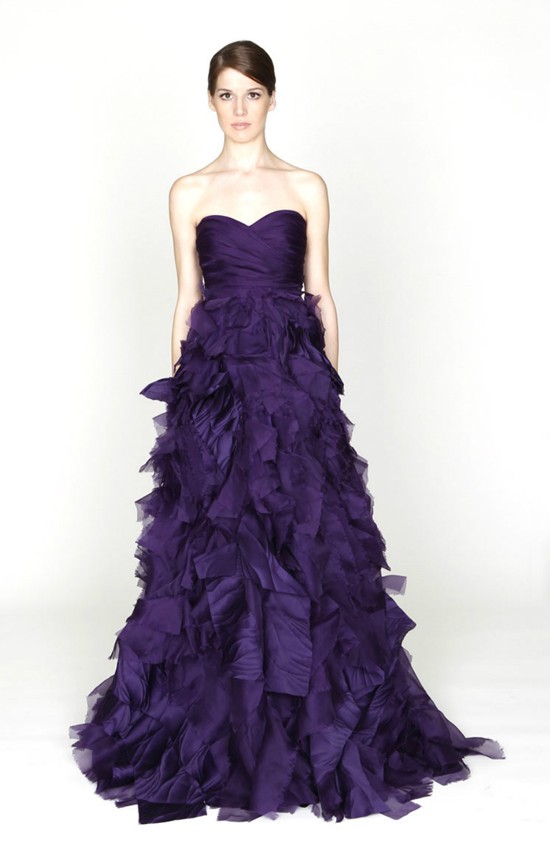 From the Monique Lhuillier 2012 Fall Collection comes this amazing dark 