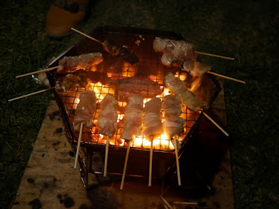 白山吉野オートキャンプ場 夜の焼き鳥