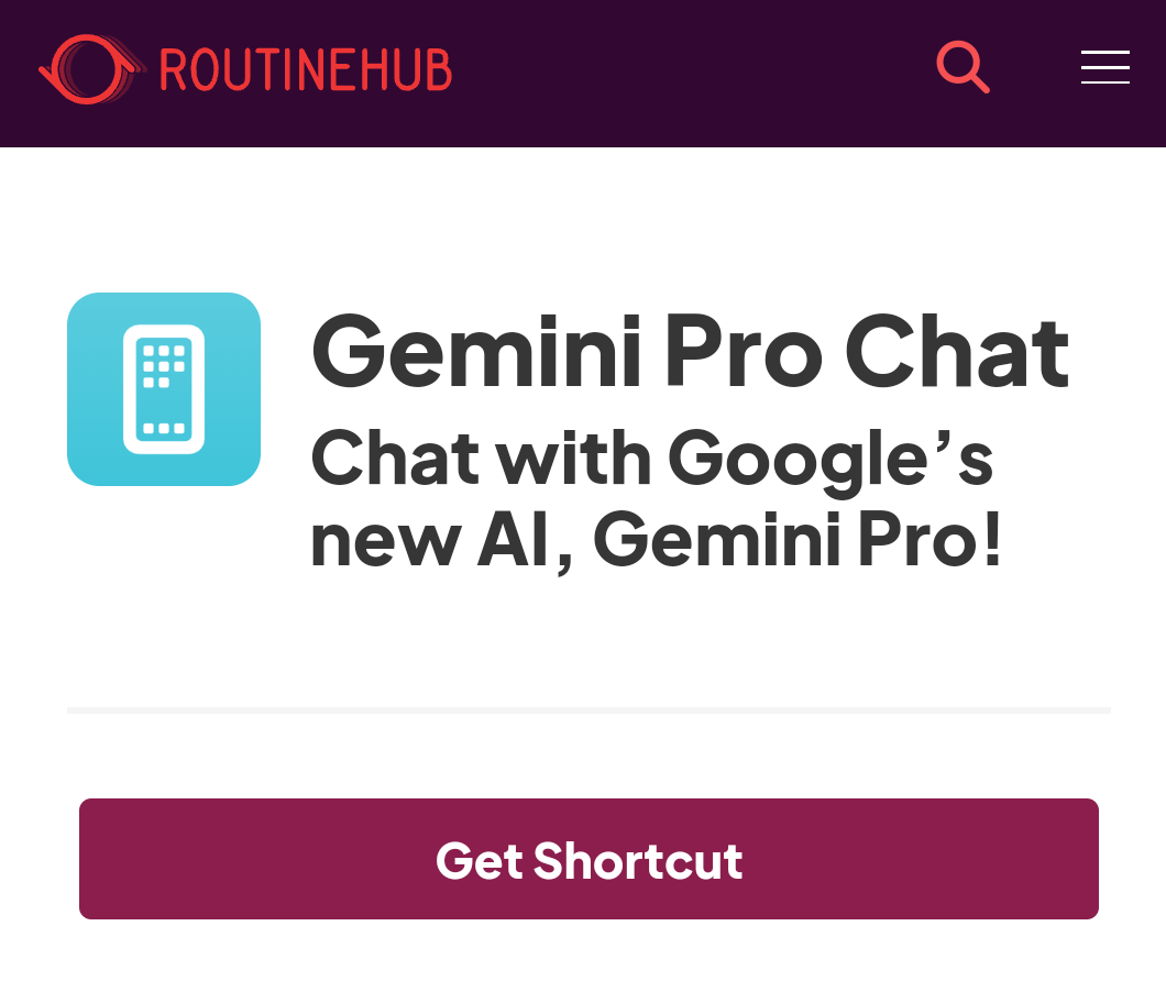Shortcut Gemini Chat