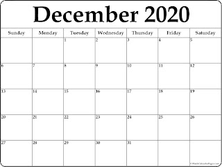 Free Printable Calendar December 2020