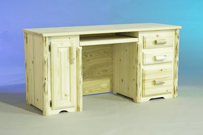 Amish Solid Wood Furniture on Amish Rustic Log Furniture  Solid Pine Computer Desks