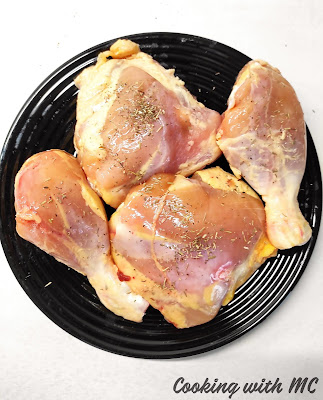 Raw chicken with seasoning