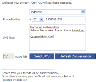 sms gratis dengan facebook