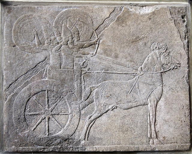 Сцена из кампании Ашшурбанипала (668-627 гг. до н.э.) против эламского города Хамару